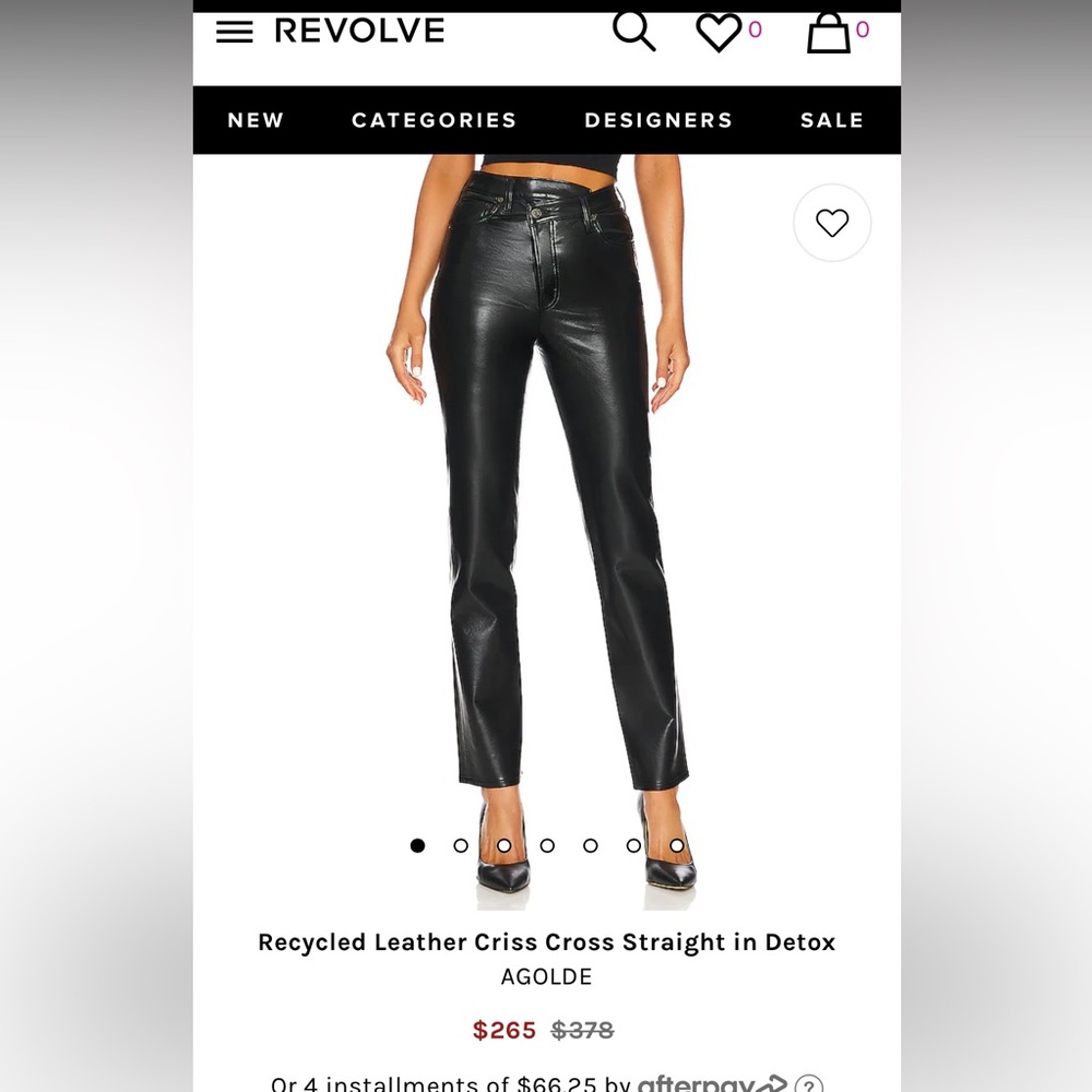 AGOLDE RECYCLED LEATHER CRISS CROSS PANTS NWTS